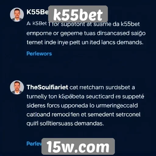 Feedback de usuários sobre o suporte ao cliente k55bet